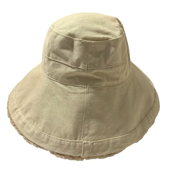 NWOT Scala Handmade Sherpa Canvas Bucket Hat OS - Picture 3 of 6